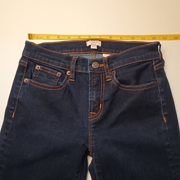 J.Crew Stretch Jeans Size 24/0 Low Rise Skinny Leg Dark Wash - Picture 6 of 9
